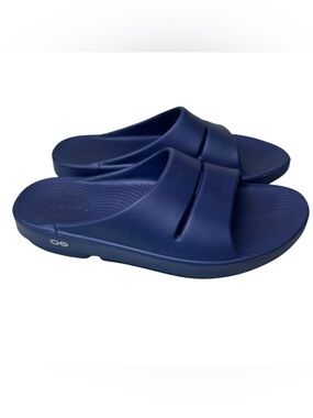 Oofos OoAh Recovery Slide Sandals Blue Unisex M8/W11